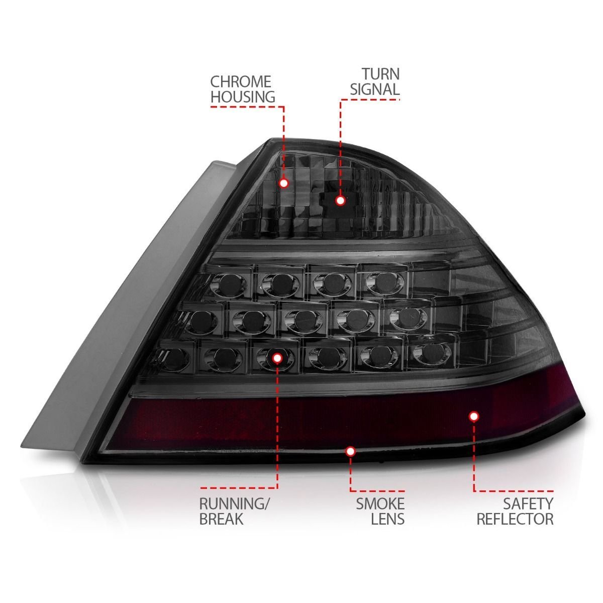 Honda Accord 06-07 4DR Tail Lights Smoke - Image 5