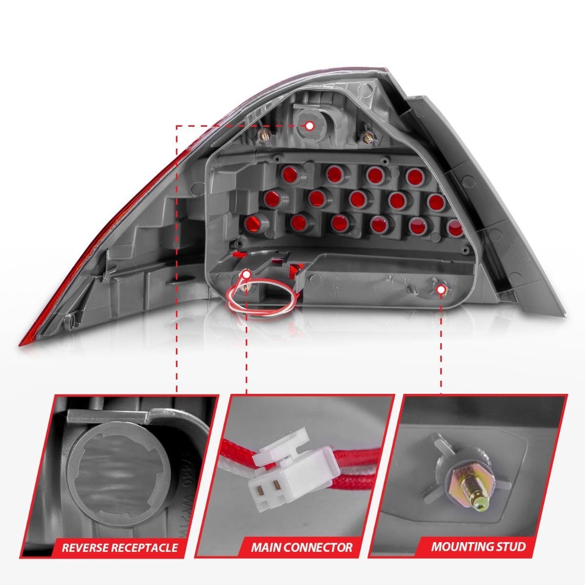 Honda Accord 06-07 4DR Tail Lights Smoke - Image 6