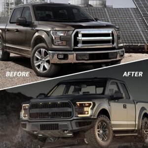 VLAND Full LED Headlights For Ford F150 13th Gen Pickup 2015-2017 With Amber DRL - Image 5