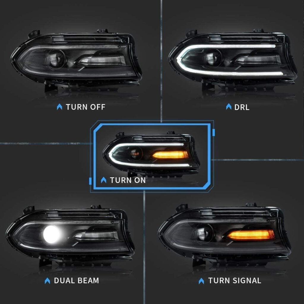 VLAND LED Headlights For Dodge Charger 2015-UP OEM Factory Front Lights Assembly