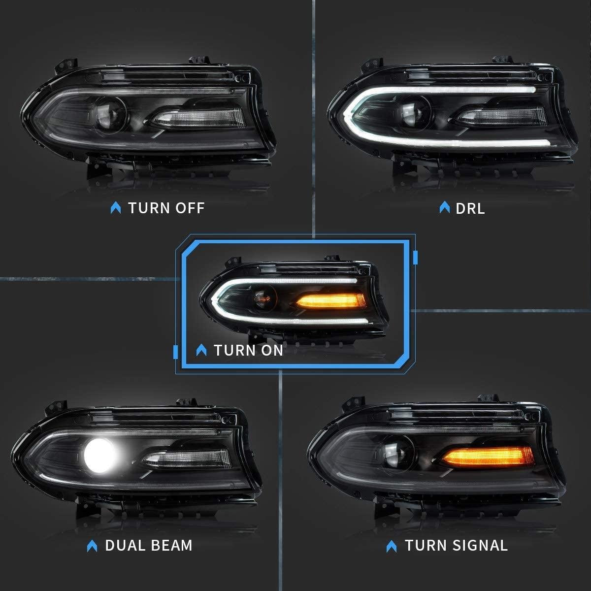 VLAND LED Headlights For Dodge Charger 2015-UP OEM Factory Front Lights Assembly - Image 5