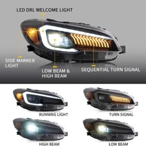 VLAND LED Dual Beam Projector Headlights For Subaru WRX 2015-2021 [DOT. SAE.] - Image 6