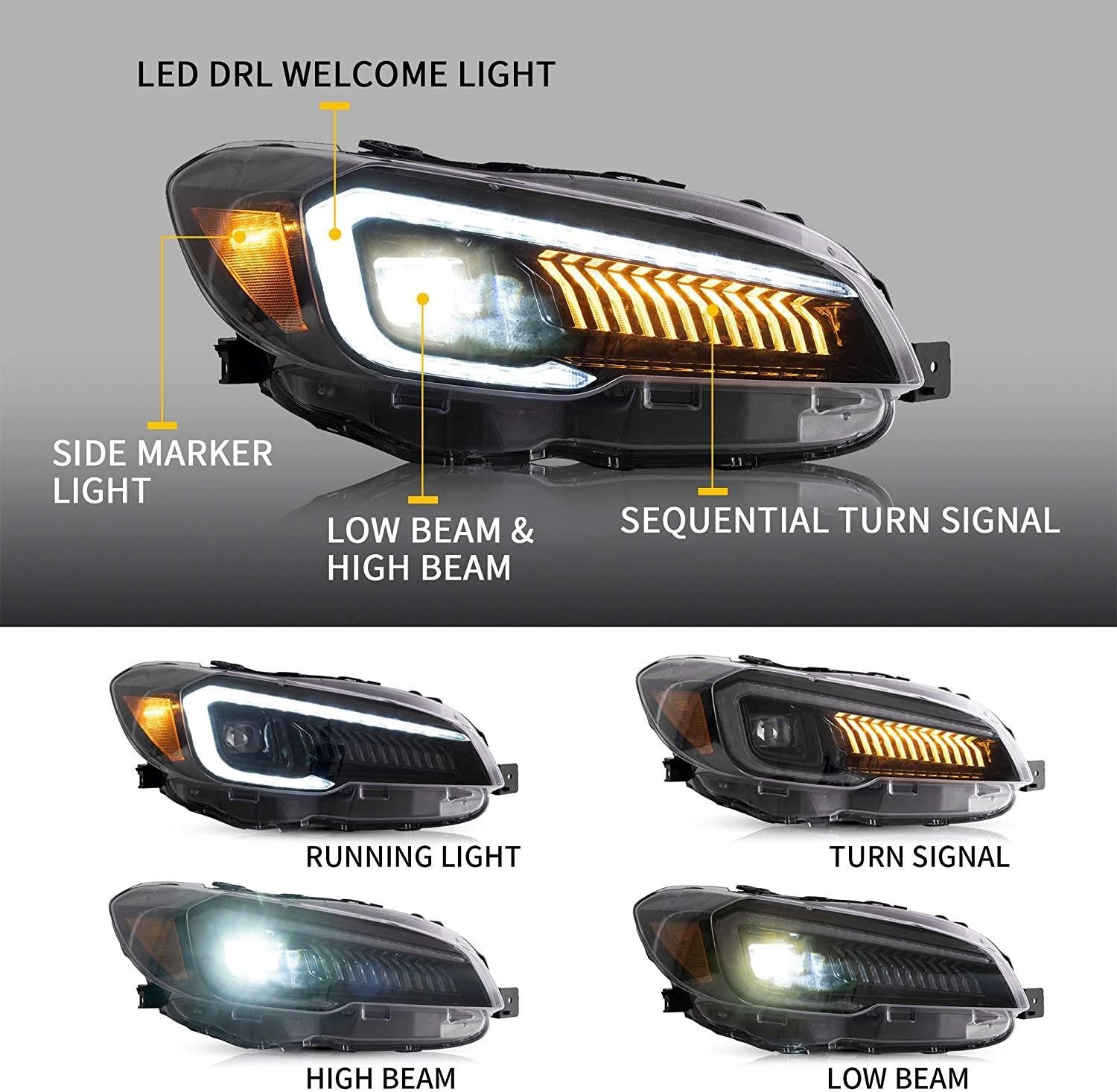 VLAND LED Dual Beam Projector Headlights For Subaru WRX 2015-2021 [DOT. SAE.] - Image 6