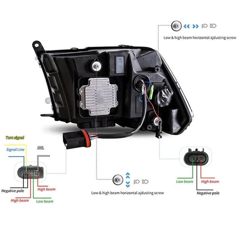 VLAND Full LED Headlights For Dodge Ram 1500 / 2500 / 3500 2009-2018 Ram1500 Classic 2019-2021