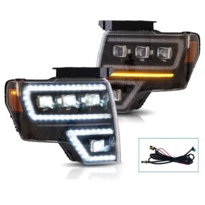 VLAND LED Projector Headlights For Ford F150 Pickup 2009-2014 With DRL [DOT. SAE.] - Image 2
