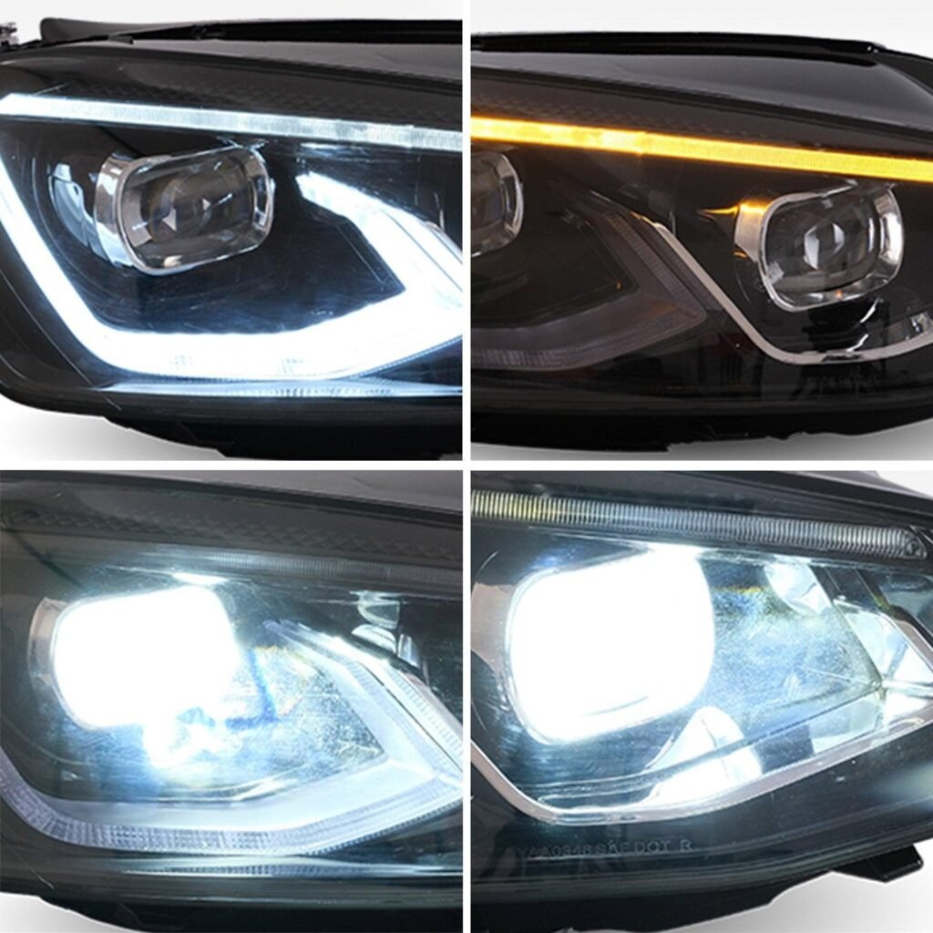 VLAND LED Projector Headlights For Volkswagen(VW) Golf MK7 2014-2017 With Sequential indicator Turn Signals (MK8 Style)