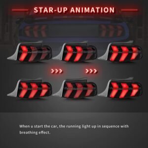 VLAND LED Tail Lights For Ford Mustang 2010 2011 2012 with 7 Lighting Modes [DOT.] - Image 8