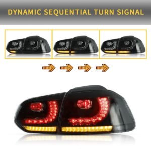VLAND LED Tail lights For Volkswagen (VW) Golf 6 MK6 (TSI GTI R TDI GTD LPG) 2008-2014 With Sequential indicators[E-MARK] - Image 5