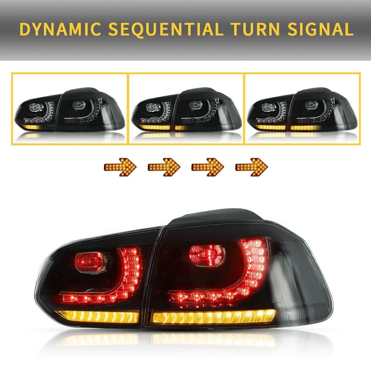 VLAND LED Tail lights For Volkswagen (VW) Golf 6 MK6 (TSI GTI R TDI GTD LPG) 2008-2014 With Sequential indicators[E-MARK] - Image 5