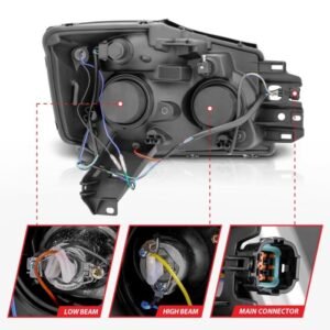 Nissan Armada 04-07 / Titan 04-15 Projector Headlights Chrome W/ Rx Halo - Image 5
