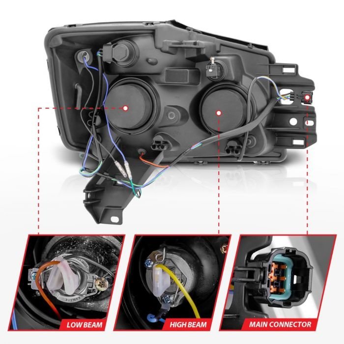 Nissan Armada 04-07 / Titan 04-15 Projector Headlights Chrome W/ Rx Halo