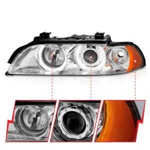 BMW 5 Series E39 97-01 Projector Headlights Chrome - Image 3