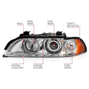 BMW 5 Series E39 97-01 Projector Headlights Chrome - Image 4