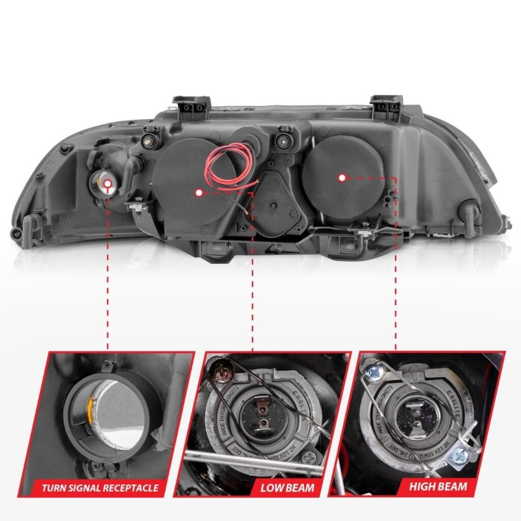BMW 5 Series E39 97-01 Projector Headlights Black