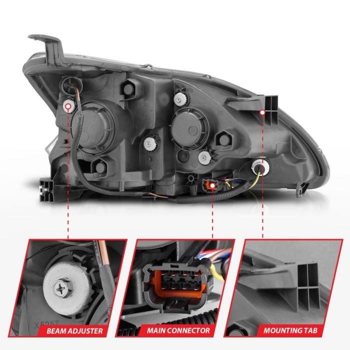 Nissan Sentra 13-15 Projector Headlights U-bar Black Clear